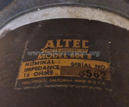 Duplex Speaker 604B; Altec Lansing Corp.; (ID = 3021090) Altavoz-Au