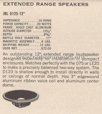 JBL D123; Lansing, James B. (ID = 1809127) Speaker-P