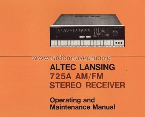 Stereo Receiver 725A; Altec Lansing Corp.; (ID = 1749674) Radio