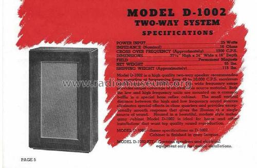 Two-Way Speaker System JBL D-1000; Lansing, James B. (ID = 1809321) Parleur