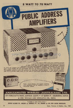 AWA 8 watt Amplifier PA774 1G59774; Amalgamated Wireless (ID = 1470770) Ampl/Mixer