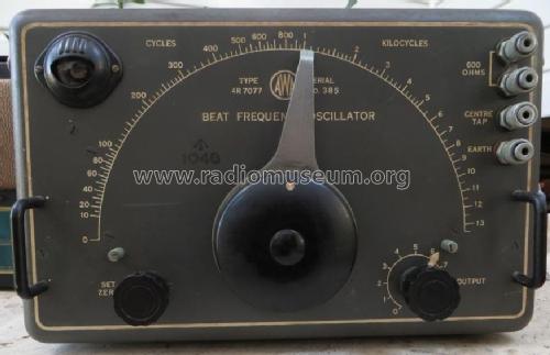 Beat Frequency Oscillator 4R7077; Amalgamated Wireless (ID = 1519518) Equipment