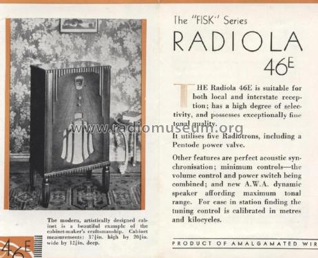 Radiola 46E Ch= C93; Amalgamated Wireless (ID = 2392670) Radio