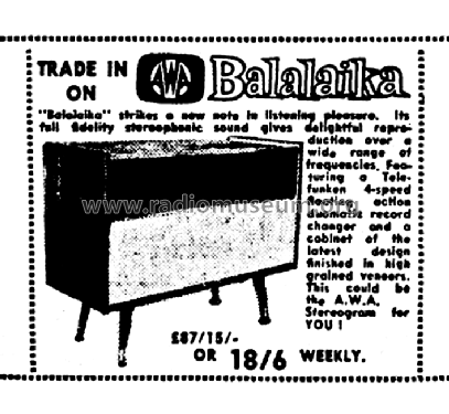 Radiola Balalaika BZ15; Amalgamated Wireless (ID = 2997074) Radio