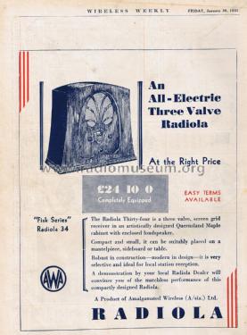 Radiola Thirty-Four Ch= C76; Amalgamated Wireless (ID = 1847219) Radio