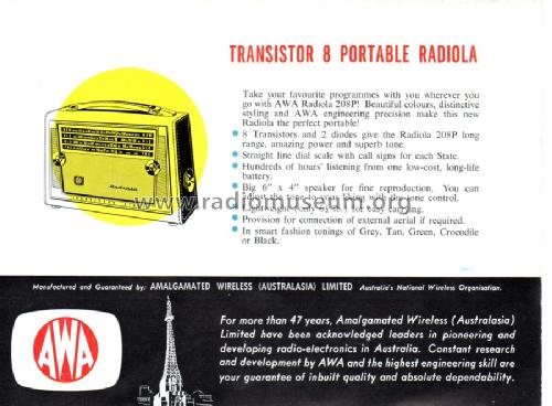 Radiola Transistor Eight 208PY; Amalgamated Wireless (ID = 1439203) Radio