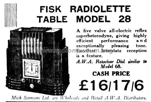 Radiolette 28; Amalgamated Wireless (ID = 2381950) Radio