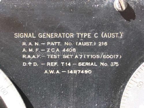 Signal Generator Type C 14R7490; Amalgamated Wireless (ID = 807465) Equipment