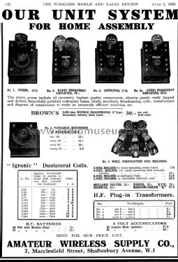 Audio Frequency Amplifier No. 3A; Amateur Wireless (ID = 1083645) Ampl/Mixer