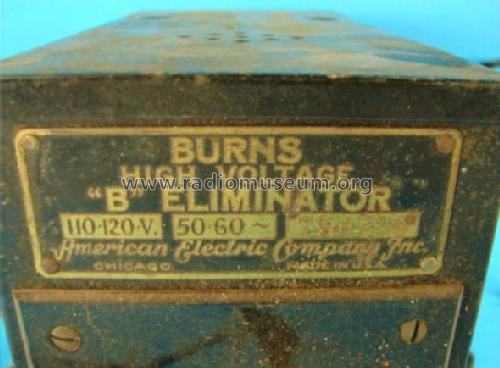 Burns High Voltage 'B' Eliminator ; American Electric (ID = 824370) Aliment.