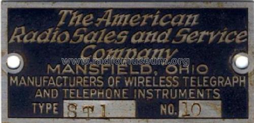 1-Tube Receiver Type ST1; American Radio Sales (ID = 2269503) Radio