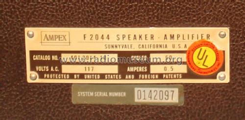 Amplifier Speaker F2044 Cat. No. 4012014-10; Ampex; San Carlos, (ID = 2337005) Ampl/Mixer