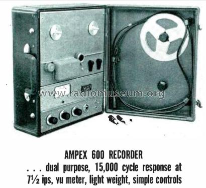 Portable Tape recorder 600; Ampex; San Carlos, (ID = 1803521) R-Player