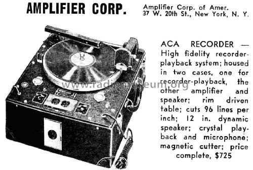 ACA Recorder ; Amplifier (ID = 1035187) Enrég.-R