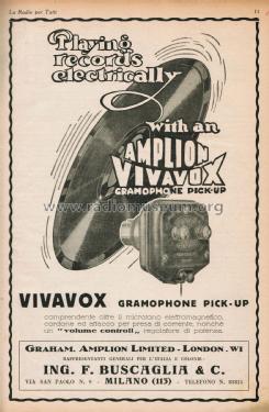 Vivavox Gramophone pick-up ; Amplion, Alfred (ID = 2558764) Microphone/PU