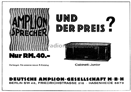 Cabinett-Junior ; Amplion, Deutsche (ID = 3160626) Parleur