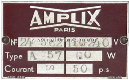 A57; Amplix CGTVE; Paris (ID = 399458) Radio
