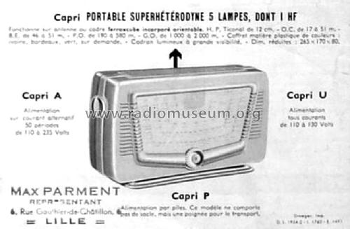 Capri P ; Amplix CGTVE; Paris (ID = 2536136) Radio