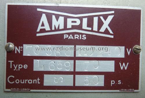 L659; Amplix CGTVE; Paris (ID = 1461922) Radio