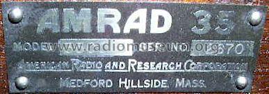 Amrad 35 Inductrole 3500-3; Amrad Corporation; (ID = 1064139) Radio