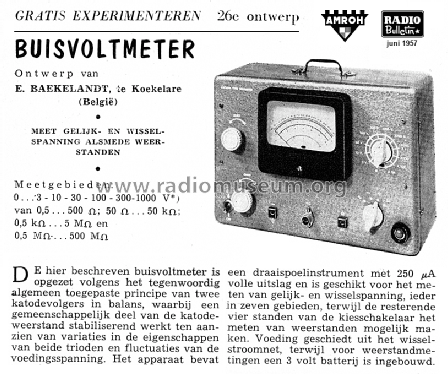 Buisvoltmeter ; Amroh NV Radio (ID = 2441502) Equipment