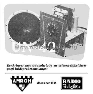 Eenkringer met dubbeltriode UN-42; Amroh NV Radio (ID = 1344443) Radio