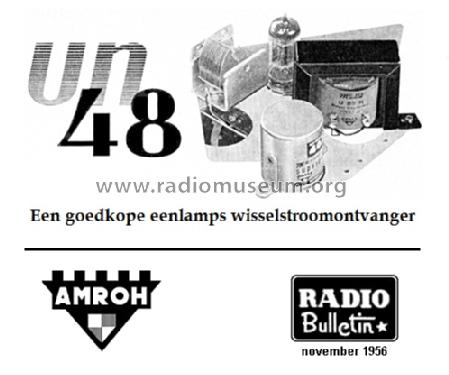 Eenlamps wisselstroomontvanger UN-48; Amroh NV Radio (ID = 1352153) Radio