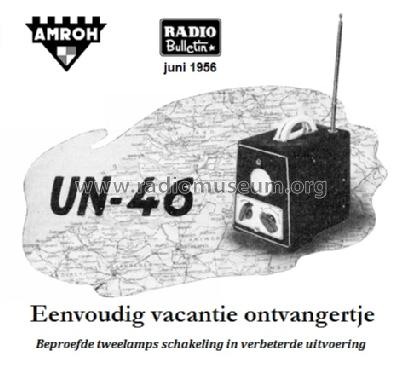Eenvoudig vacantie ontvangertje UN-46; Amroh NV Radio (ID = 1347361) Radio