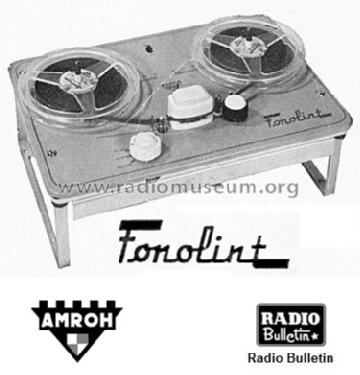Fonolint Tape Recorder Deck I ; Amroh NV Radio (ID = 1721578) R-Player