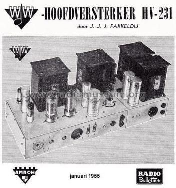 Hoofdversterker HV-231; Amroh NV Radio (ID = 2143135) Ampl/Mixer