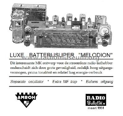 Luxe batterijsuper Melodion ; Amroh NV Radio (ID = 1544845) Radio