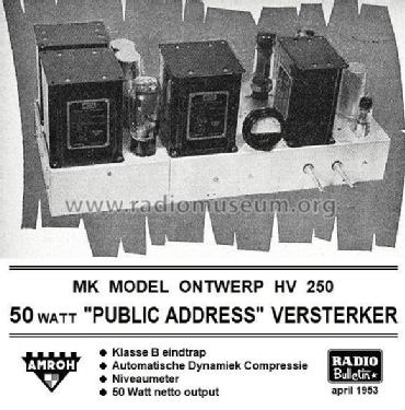 MK Model Ontwerp HV 250; Amroh NV Radio (ID = 2343196) Verst/Mix