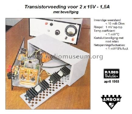 Transistorvoeding 2 x 15 V / 1,5 A ; Amroh NV Radio (ID = 1377203) Power-S