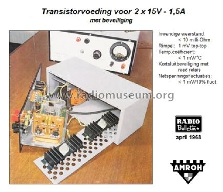 Transistorvoeding 2 x 15 V / 1,5 A ; Amroh NV Radio (ID = 1377203) Aliment.