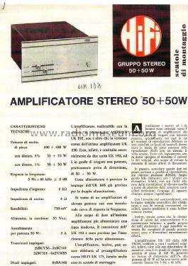 Amplificatore Stereo Hi-Fi 50+50W UK192; Amtron, High-Kit, (ID = 1959032) Ampl/Mixer