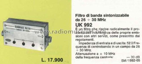 Bandpass Filter Tunable 26 - 30 MHz UK992; Amtron, High-Kit, (ID = 1402491) Citizen