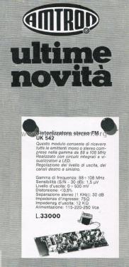 Sintonizzatore Stereo FM UK 542; Amtron, High-Kit, (ID = 3061611) Kit