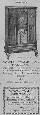 Voxola Console Grand Radiogram 30A; Andersons Pty Ltd (ID = 1876522) Radio