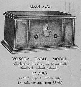 Voxola Table 23A; Andersons Pty Ltd (ID = 1876518) Radio