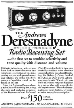 Deresnadyne Type L; Andrews Radio Co. (ID = 1453970) Radio