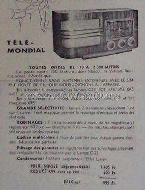 Télé-Mondial ; Angel; Paris (ID = 1885640) Radio