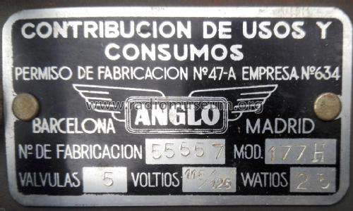 177-H; Anglo Española de (ID = 2622091) Radio