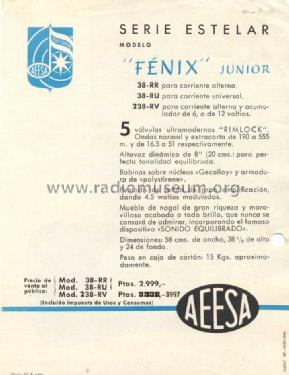 Fénix Junior 38-RR; Anglo Española de (ID = 746223) Radio