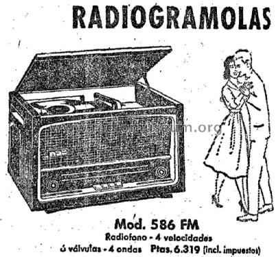 Radiofonógrafo 586-FM; Anglo Española de (ID = 2259862) Radio