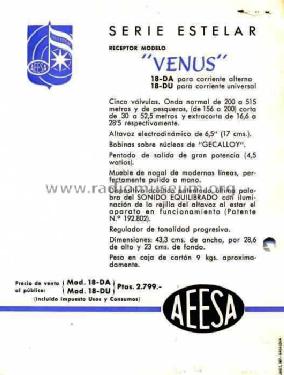 Venus 18-DU; Anglo Española de (ID = 632008) Radio