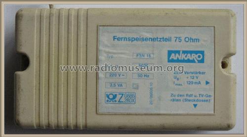 Fernspeisenetzteil 75 Ohm FSN-15; Ankaro, Otto Wolf KG (ID = 1899487) Power-S