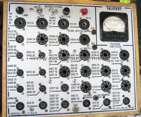 Teletest - Tubetester T-32-A; Anko Mfg. Co. Inc.; (ID = 2167191) Equipment
