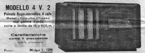 4 V. 2; Ansaldo-Lorenz, SRI, (ID = 1134530) Radio