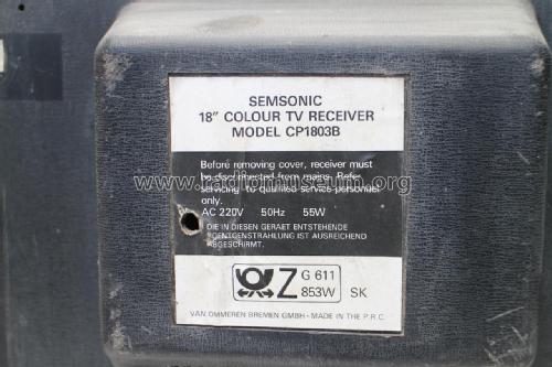 Semsonic Color TV Receiver 18' CP-1803B; Anssems, Fa. A. A., (ID = 1833557) Television