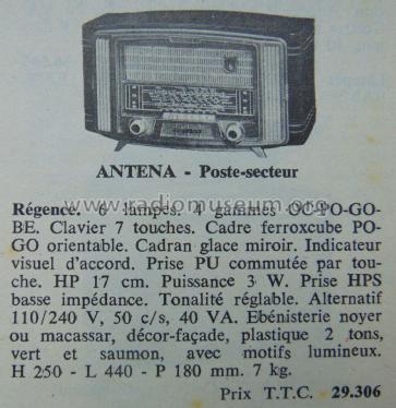 Régence ; Antena; Paris (ID = 1934086) Radio